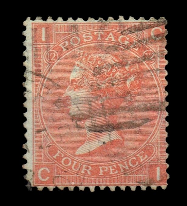 GB QUEEN VICTORIA, 4d VERMILION, SG94 Pl.12, Mi.24Z, IC|CI, USED
