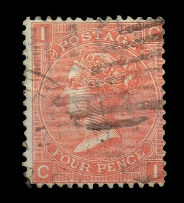 GB QUEEN VICTORIA, 4d VERMILION, SG94 Pl.12, Mi.24Z, IC|CI, USED