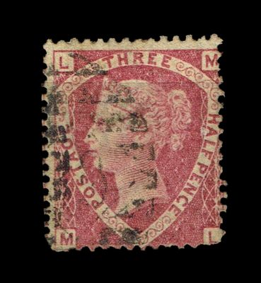 GB QUEEN VICTORIA 1860, 1½d ROSE RED SG51, Pl.3, LM|ML, USED GB QUEEN VICTORIA 1860, 1½d ROSE RED SG51, Pl.3, LM|ML, USED