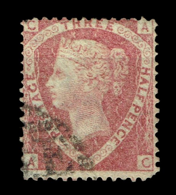 GB QUEEN VICTORIA 1860, 1½d ROSE RED SG51, Pl.3, CA|AC, USED