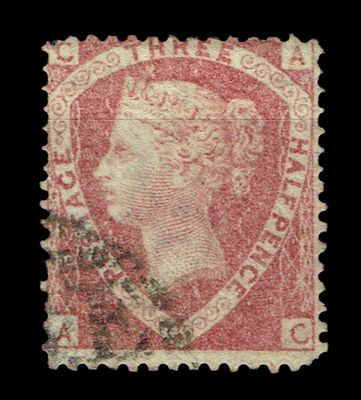 GB QUEEN VICTORIA 1860, 1½d ROSE RED SG51, Pl.3, CA|AC, USED GB QUEEN VICTORIA 1860, 1½d ROSE RED SG51, Pl.3, CA|AC, USED