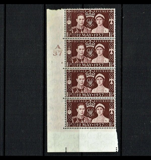 GB KING GEORGE VI 1937, 1½d MAROON, Control A37, Cylinder 2, (NO Dot), SG461, MNH/Mint GB KING GEORGE VI 1937, 1½d MAROON, Control A37, Cylinder 2, (NO Dot), SG461, MNH/Mint