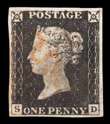 GB QUEEN VICTORIA 1840, 1d BLACK PENNY, Pl.2, SD, MALTESE CROSS, 4 MARGINS