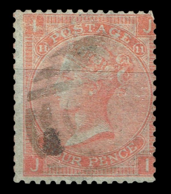 GB QUEEN VICTORIA, 4d VERMILION, SG94 Pl.11, Mi.24Z, IJ|JI, USED