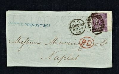 GB QUEEN VICTORIA COVER - From LONDON to NAPLES №.3 GB QUEEN VICTORIA COVER - From LONDON to NAPLES №.3
