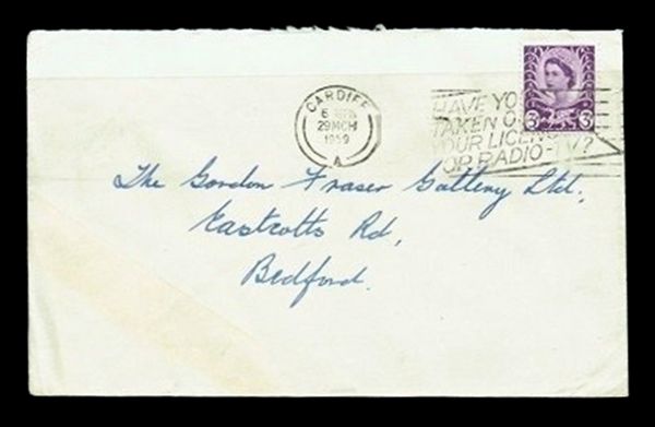 GB QUEEN ELIZABETH II, 1959, CARDIFF to BEDFORD, COVER №.101 GB QUEEN ELIZABETH II, 1959, CARDIFF to BEDFORD, COVER №.101