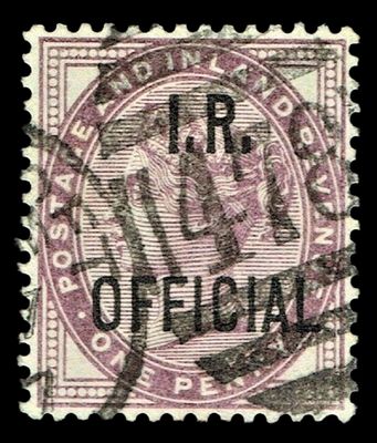 GB QUEEN VICTORIA 1882, 1d LILAC, I.R.OFFICIAL, SGO3, Mi.D40a, USED GB QUEEN VICTORIA 1882, 1d LILAC, I.R.OFFICIAL, SGO3, Mi.D40a, USED