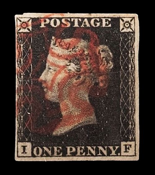 GB QUEEN VICTORIA 1840, 1d BLACK PENNY, PLATE 1, O FLAW, 4 MARGIN, IF, MALTESE CROSS GB QUEEN VICTORIA 1840, 1d BLACK PENNY, PLATE 1, O FLAW, 4 MARGIN, IF, MALTESE CROSS