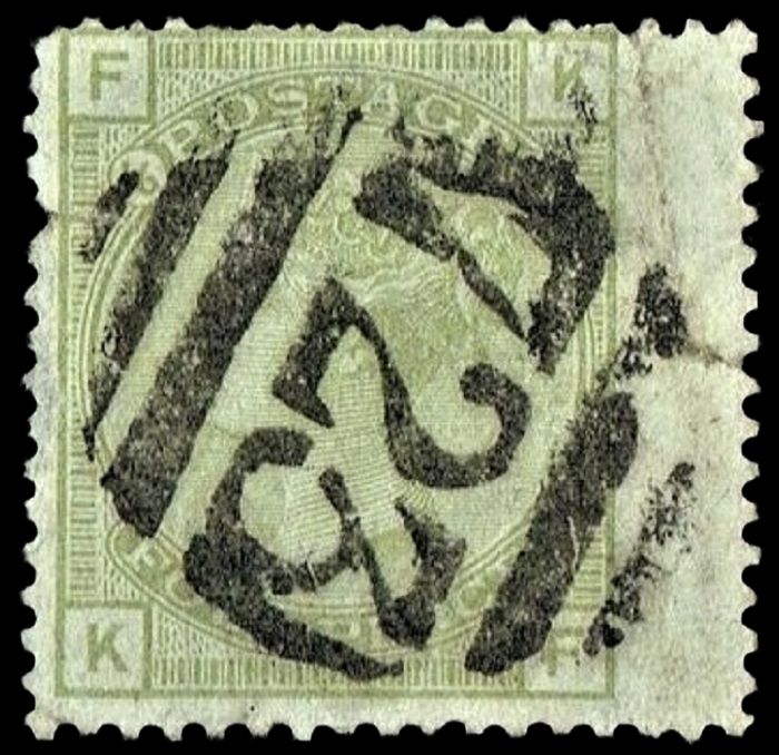 GB QUEEN VICTORIA, 1877, 4d SAGE-GREEN, SG153 Pl.16, FK|KF, USED