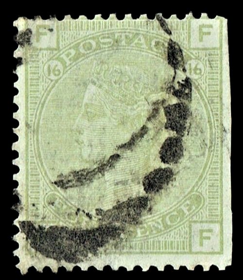 GB QUEEN VICTORIA, 1877, 4d SAGE-GREEN, SG153 Pl.16, FF|FF, USED