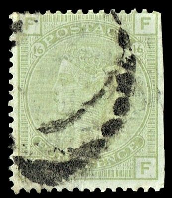 GB QUEEN VICTORIA, 1877, 4d SAGE-GREEN, SG153 Pl.16, FF|FF, USED