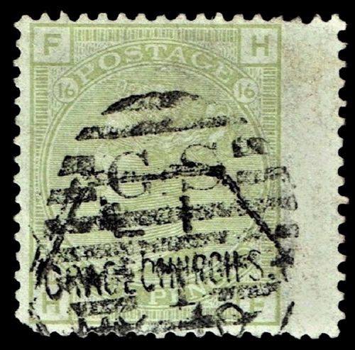 GB QUEEN VICTORIA, 1877, 4d SAGE-GREEN, SG153 Pl.16, FH|HF, USED
