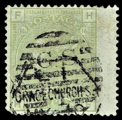 GB QUEEN VICTORIA, 1877, 4d SAGE-GREEN, SG153 Pl.16, FH|HF, USED