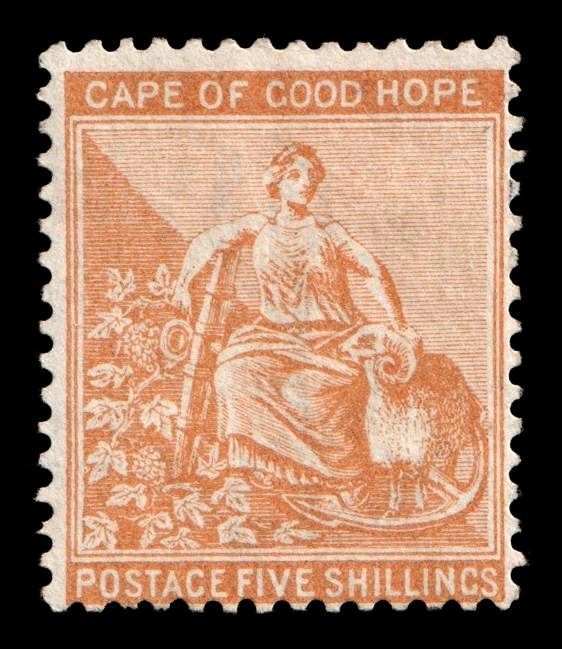 1887 Cape of Good Hope, 5s ORANGE, Sg.54, SACC49, MNH 1887 Cape of Good Hope, 5s ORANGE, Sg.54, SACC49, MNH