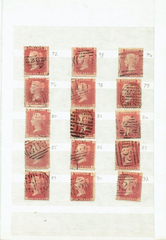 GB QUEEN VICTORIA 1841/45, 1d RED PENNY, Plate 72 to 225 GB QUEEN VICTORIA 1841/45, 1d RED PENNY, Plate 72 to 225