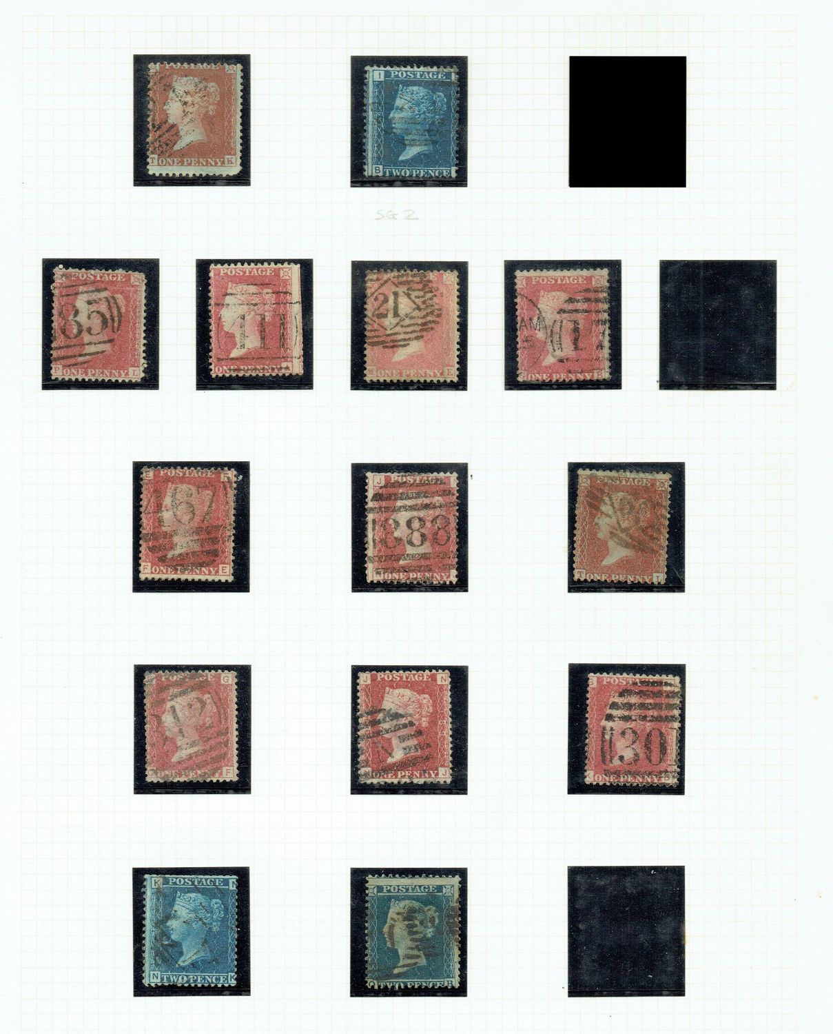 GB QUEEN VICTORIA 1841/45, 1d RED PENNY, Plate 72 to 225 GB QUEEN VICTORIA 1841/45, 1d RED PENNY, Plate 72 to 225