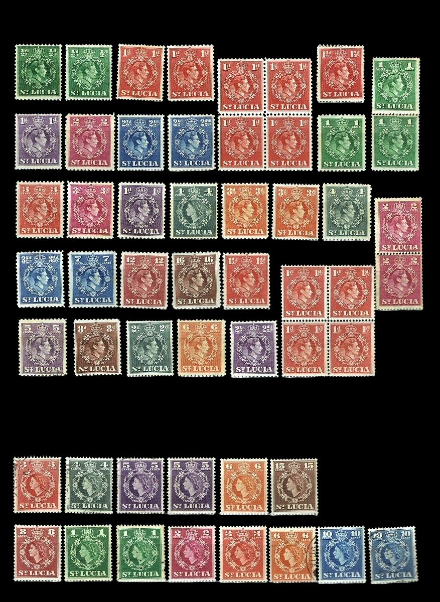 ST.LUCIA - BRITISH COLONY, LOT OF 72 STAMPS ST.LUCIA - BRITISH COLONY, LOT OF 72 STAMPS