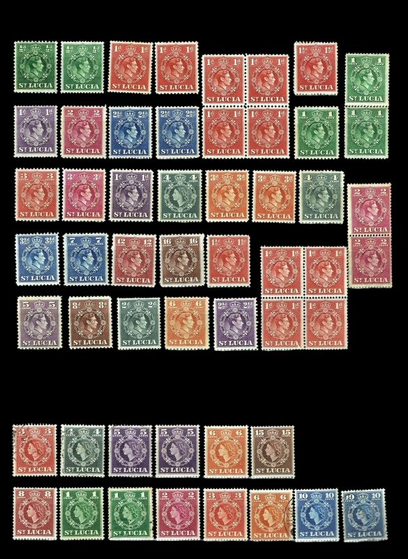 ST.LUCIA - BRITISH COLONY, LOT OF 72 STAMPS