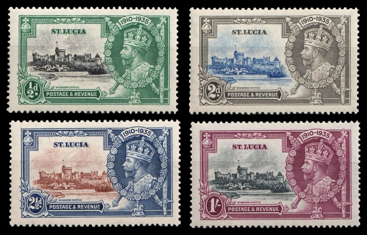 1935 St. Lucia, British Colonies, Silver Jubilee, Complete Set, MNH 1935 St. Lucia, British Colonies, Silver Jubilee, Complete Set, MNH