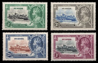 1935 St. Lucia, British Colonies, Silver Jubilee, Complete Set, MNH 1935 St. Lucia, British Colonies, Silver Jubilee, Complete Set, MNH