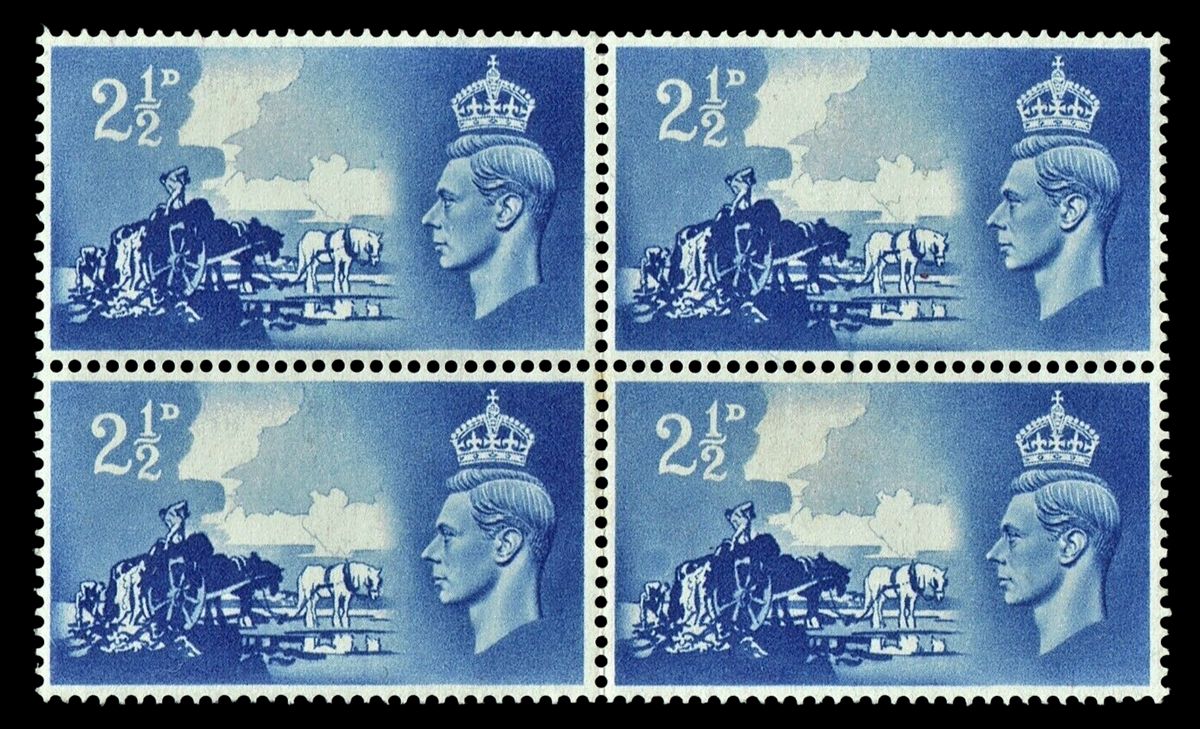 GB KING GEORGE VI 1948, BLOCK of 4, 2½d ULTRAMARINE, SG C2, Mint Hinged