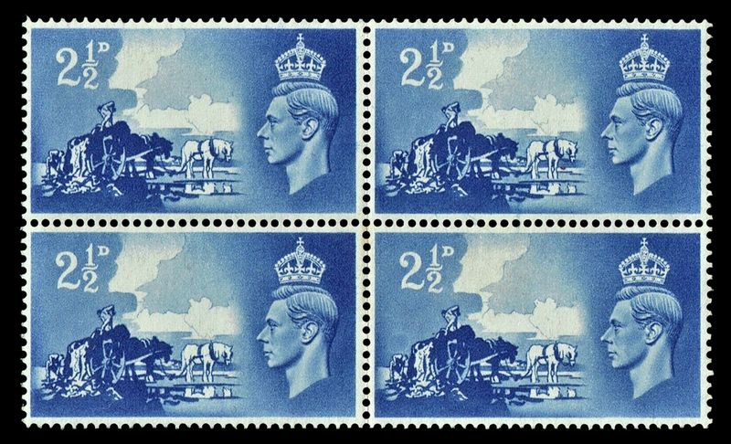 GB KING GEORGE VI 1948, BLOCK of 4, 2½d ULTRAMARINE, SG C2, Mint Hinged