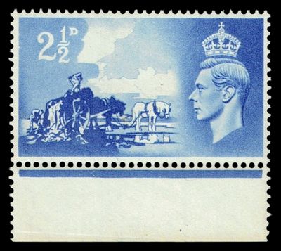 GB KING GEORGE VI 1948, 2½d ULTRAMARINE, BROKEN WHEEL, SG C2a, MNH