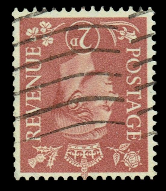 GB KING GEORGE VI 1951, 2d PALE RED-BROWN, SG506Wi, Used GB KING GEORGE VI 1951, 2d PALE RED-BROWN, SG506Wi, Used