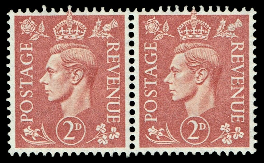 GB KING GEORGE VI 1951, PAIR of 2d PALE RED-BROWN, SG506, MNH