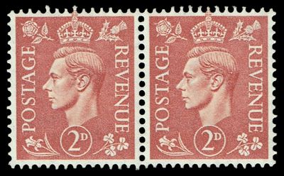 GB KING GEORGE VI 1951, PAIR of 2d PALE RED-BROWN, SG506, MNH