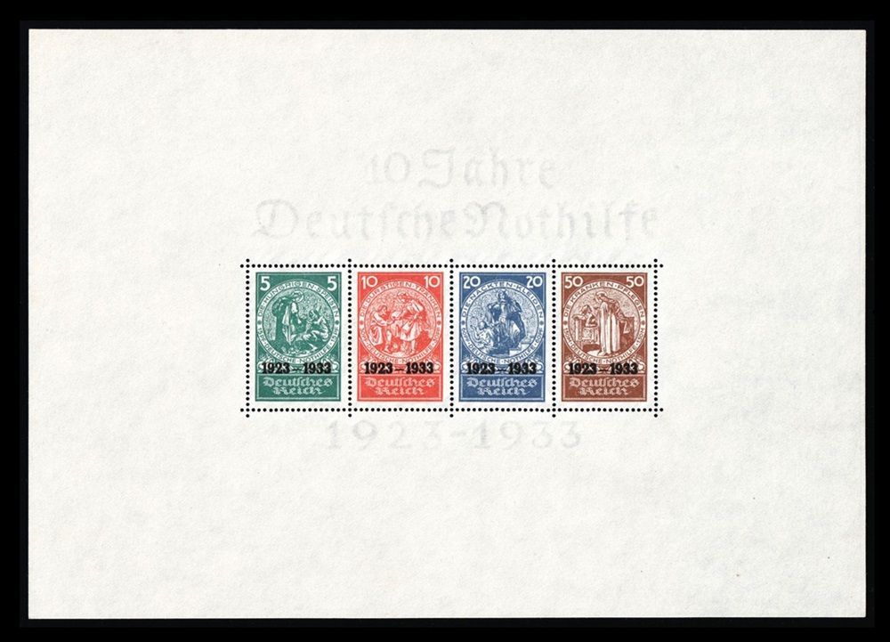 1933, GERMANY THIRD REICH, SOUVENIR SHEET, 5pf, 10pf, 20pf, 50pf, SG MS522a, Mi. Bl2