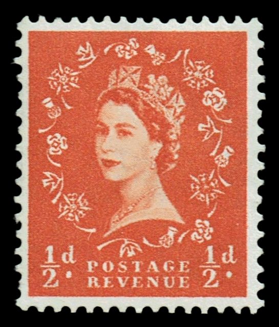 GB QUEEN ELIZABETH II, 1955, ½d ORANGE-RED, Sg.540, ERROR, MNH
