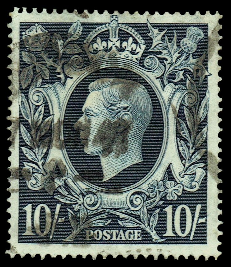 GB KING GEORGE VI 1939,10s DARK BLUE SG478, Used GB KING GEORGE VI 1939,10s DARK BLUE SG478, Used