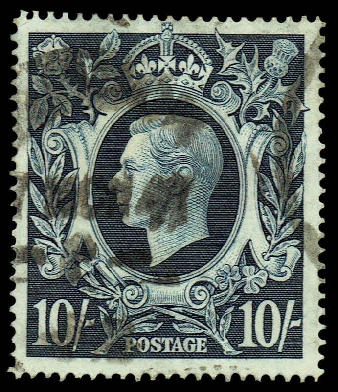 GB KING GEORGE VI 1939,10s DARK BLUE SG478, Used GB KING GEORGE VI 1939,10s DARK BLUE SG478, Used