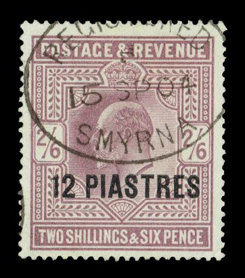 GB KING EDWARD VII, 1902, 12 PIASTRES, SG 12, FU