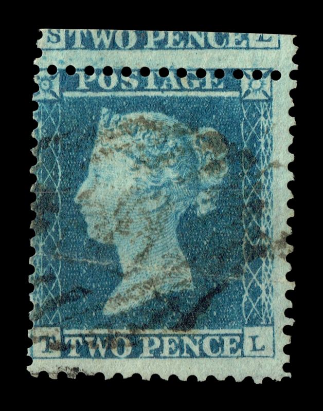 GB QUEEN VICTORIA 1855, 2d DEEP BLUE, Sg.34, Pl.5, T-L, Alphabet III, Used