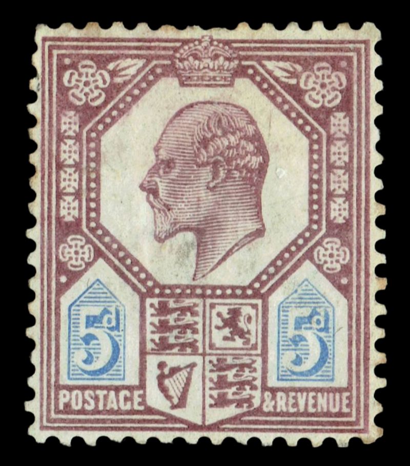 GB KING EDWARD VII, 1906, 5d SLATE PURPLE & ULTRAMARINE, Sg.242a, Mi.110Ix, MM GB KING EDWARD VII, 1906, 5d SLATE PURPLE & ULTRAMARINE, Sg.242a, Mi.110Ix, MM
