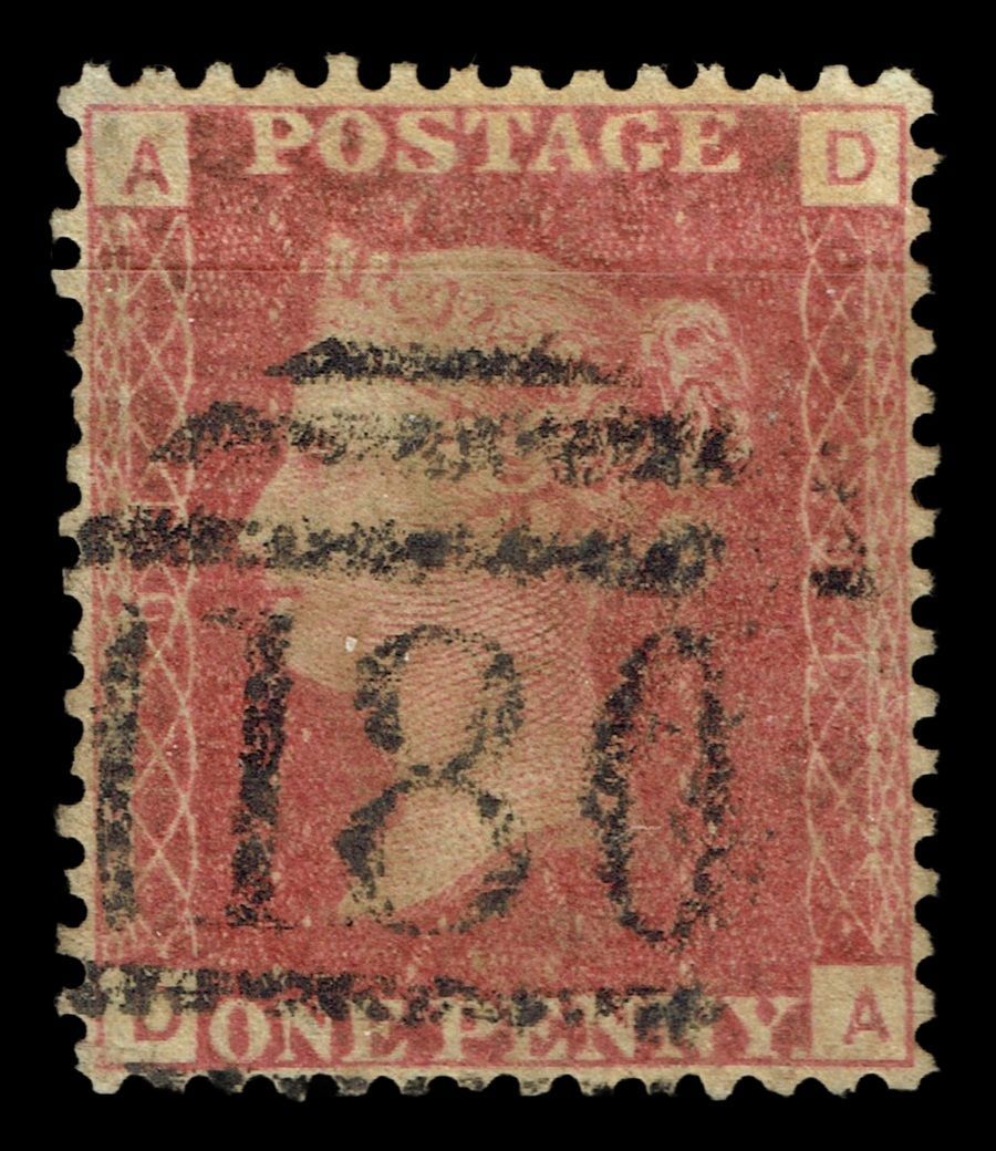 GB QUEEN VICTORIA 1855/64, 1d RED BROWN SG 43/44, Pl.94, DA-AD, Used