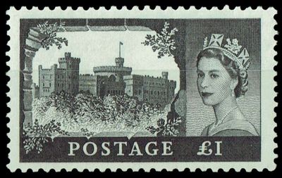 GB QUEEN ELIZABETH II 1955, £1 BLACK SG539a, MNH - FREE POSTAGE GB QUEEN ELIZABETH II 1955, £1 BLACK SG539a, MNH - FREE POSTAGE