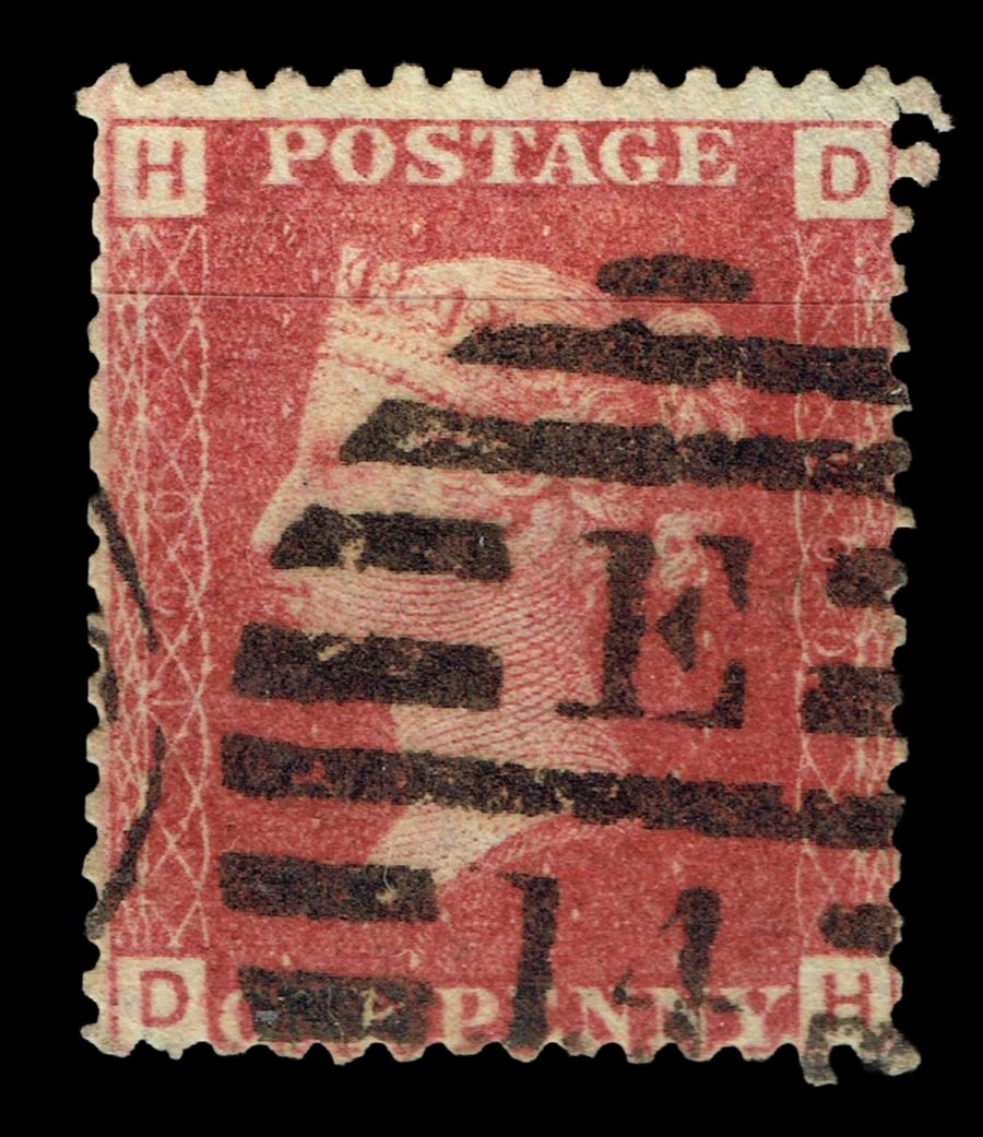 GB QUEEN VICTORIA 1855/64, 1d RED BROWN SG 43/44, Pl.100, HD-DH, Used
