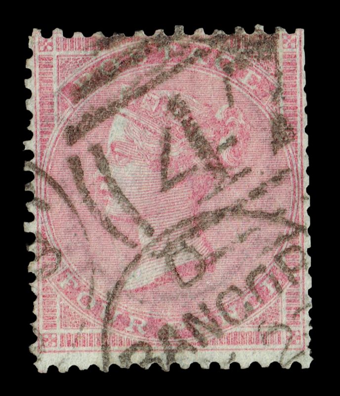 GB QUEEN VITORIA 1857, 4d ROSE-CARMIN, Sg.66, Mi.9, Yvert 15, CDS BANGOR, Used