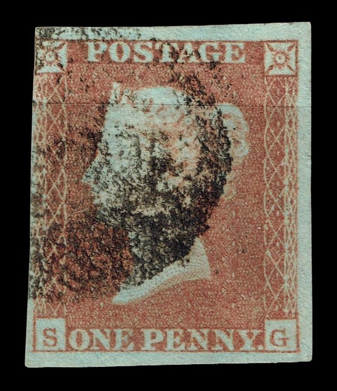 GB QUEEN VITORIA 1841, 1d RED-BROWN, Sg.8, Pl.14, S-G, 4MARGINS, Used