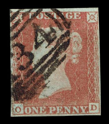 GB QUEEN VITORIA 1841, 1d RED-BROWN, Sg.8, Pl.15, O-D, 4MARGINS, Used