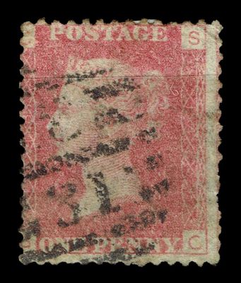 GB QUEEN VICTORIA 1855/64, 1d RED BROWN SG 43/44, Pl.111, CS-SC, Used GB QUEEN VICTORIA 1855/64, 1d RED BROWN SG 43/44, Pl.111, CS-SC, Used