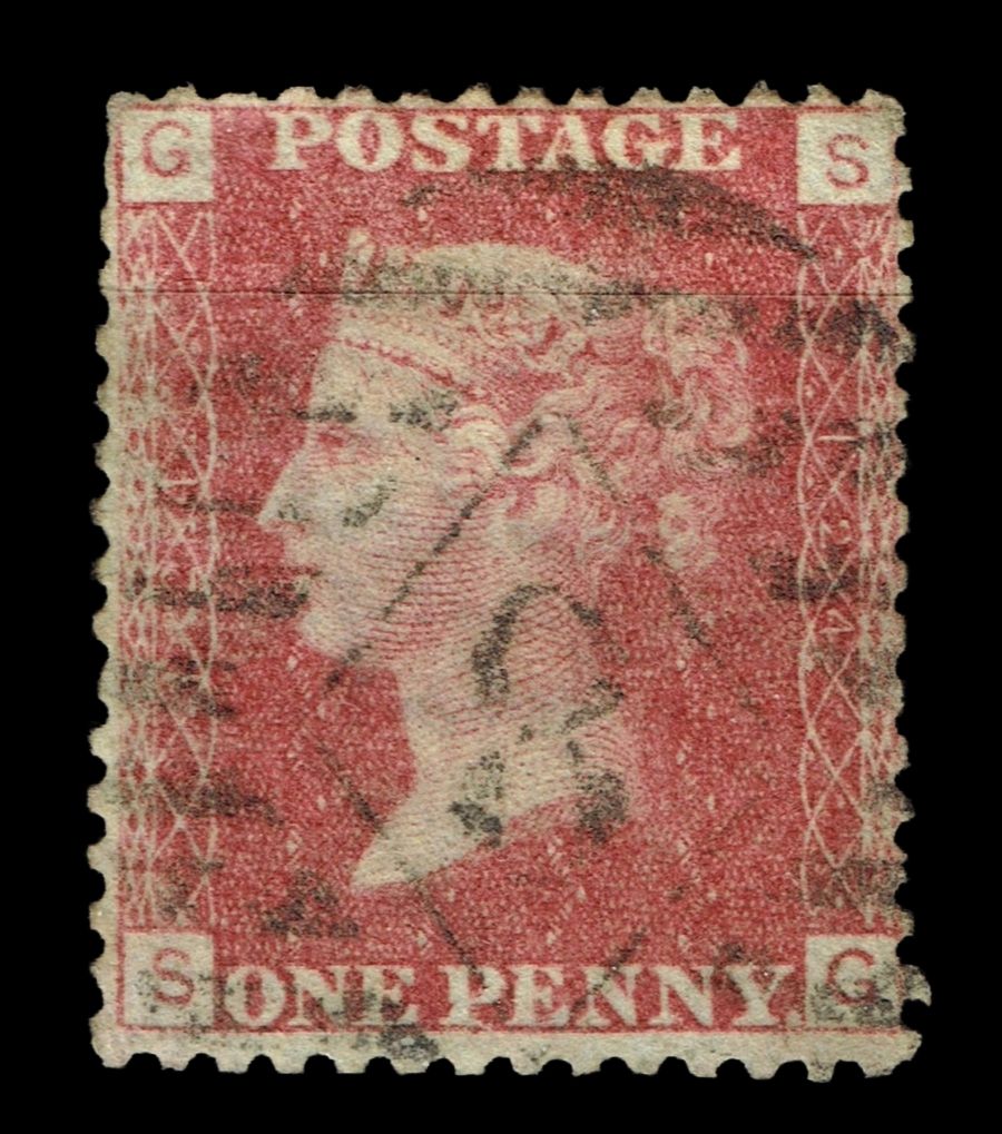 GB QUEEN VICTORIA 1855/64, 1d RED BROWN SG 43/44, Pl.124, SG-GS, Used