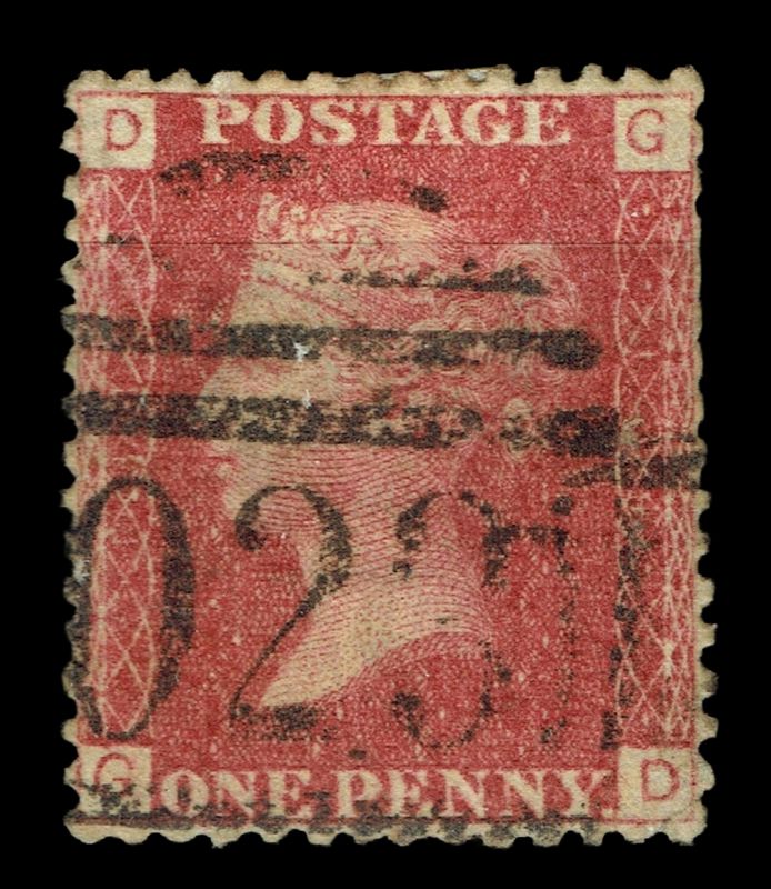 GB QUEEN VICTORIA 1855/64, 1d RED BROWN SG 43/44, Pl.184, DG-GD, Used