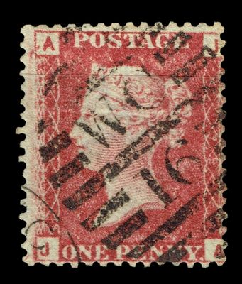 GB QUEEN VICTORIA 1855/64, 1d RED BROWN SG 43/44, Pl.72, AJ-JA, ERROR