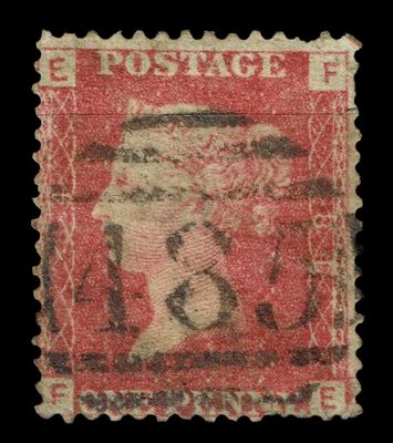 GB QUEEN VICTORIA 1855/64, 1d RED BROWN SG 43/44, Pl.84, EF-FE, Used