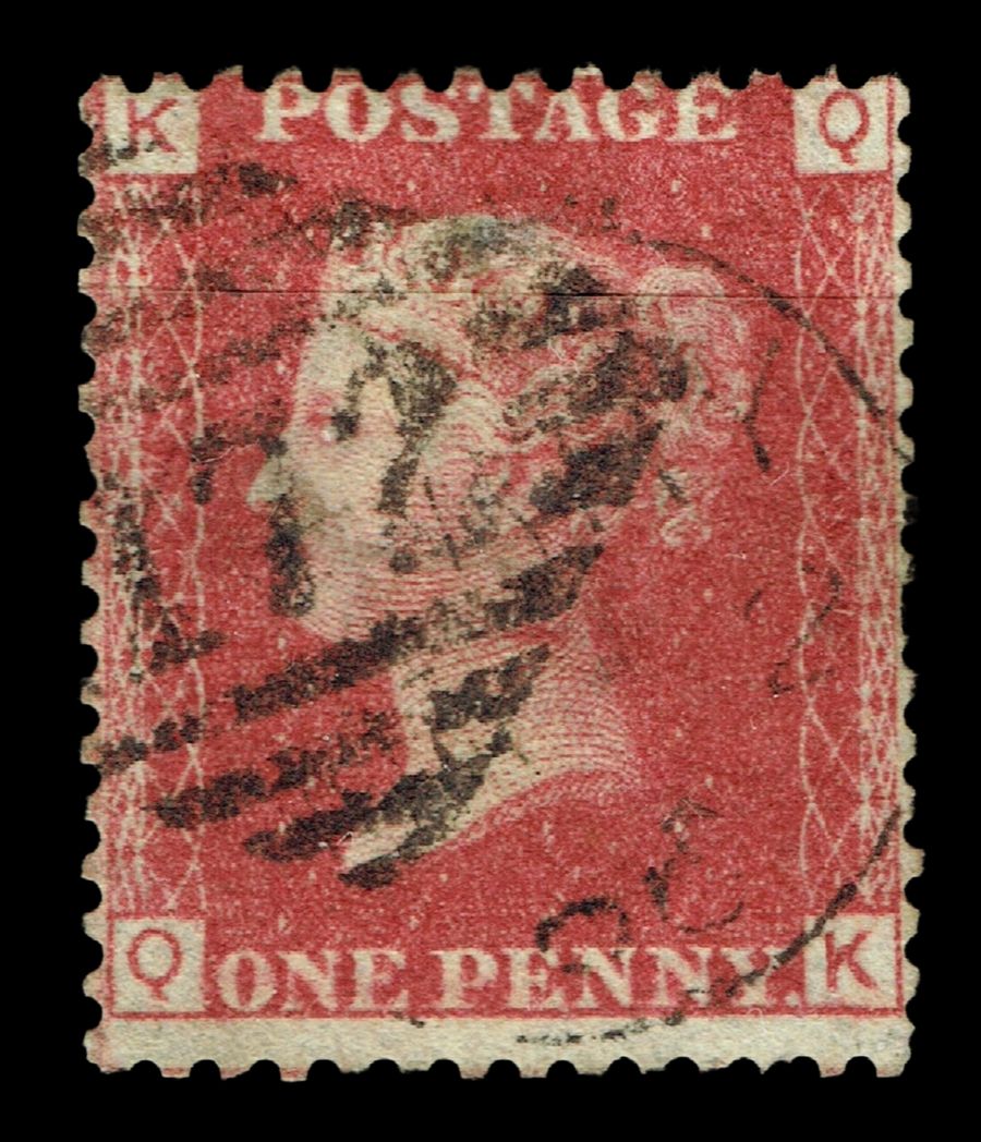 GB QUEEN VICTORIA 1855/64, 1d RED BROWN SG 43/44, Pl.197, QK/KQ, Used