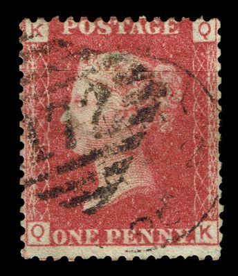 GB QUEEN VICTORIA 1855/64, 1d RED BROWN SG 43/44, Pl.197, QK/KQ, Used GB QUEEN VICTORIA 1855/64, 1d RED BROWN SG 43/44, Pl.197, QK/KQ, Used